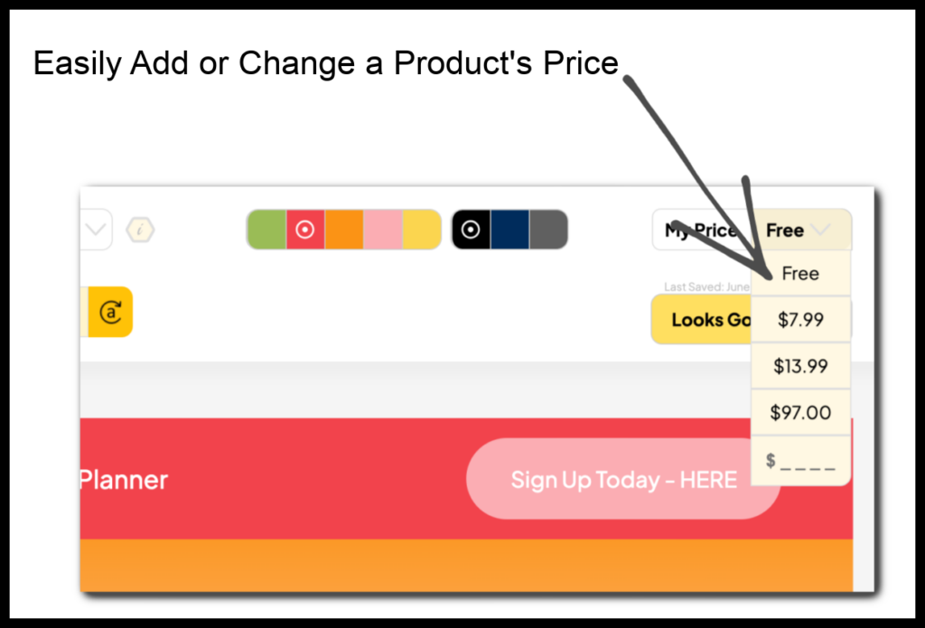 easily add or change a products price in pagewheel