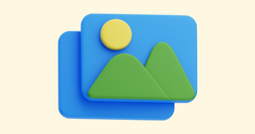 A simple stylized graphic of an add image icon.