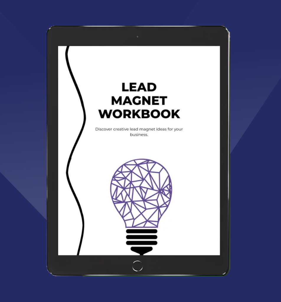 lead magnet workbook cover on an ipad mockup