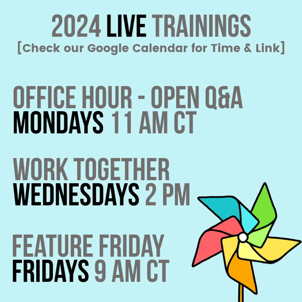 Pagewheel's live training schedule for 2024 include monday wednesday and friday live zoom calls