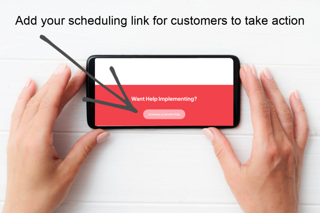 scheduling link for customers to take action