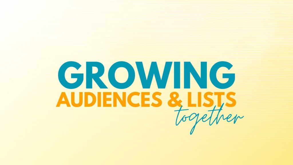 Pagewheel's fb cover for group says Growing audiences and lists together