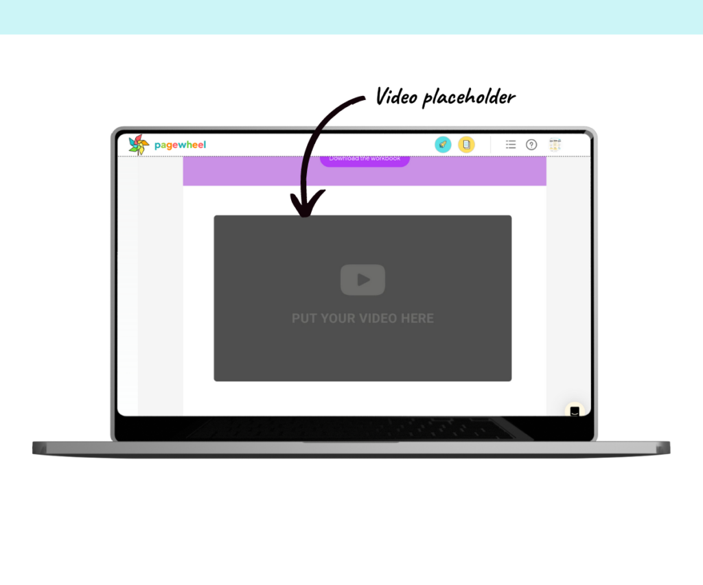 An annotated screenshot of a video placeholder.