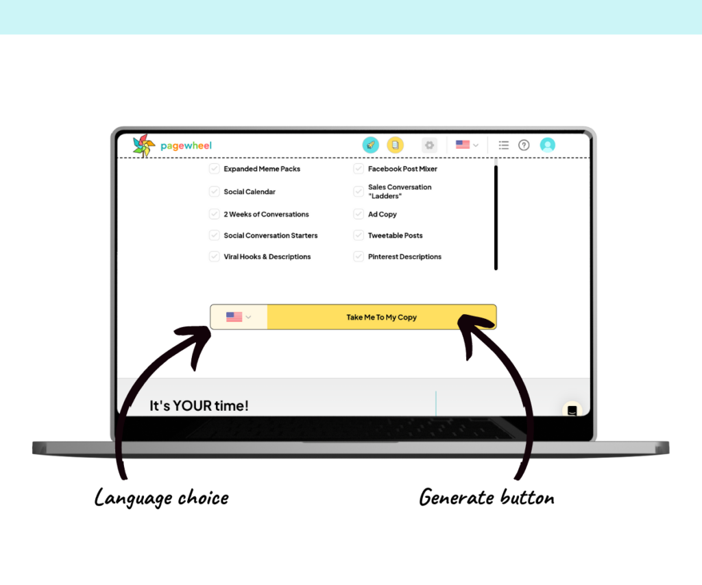 An annotated screenshot showing the default content language setting. 